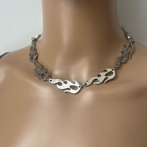 Silver Flame Necklace